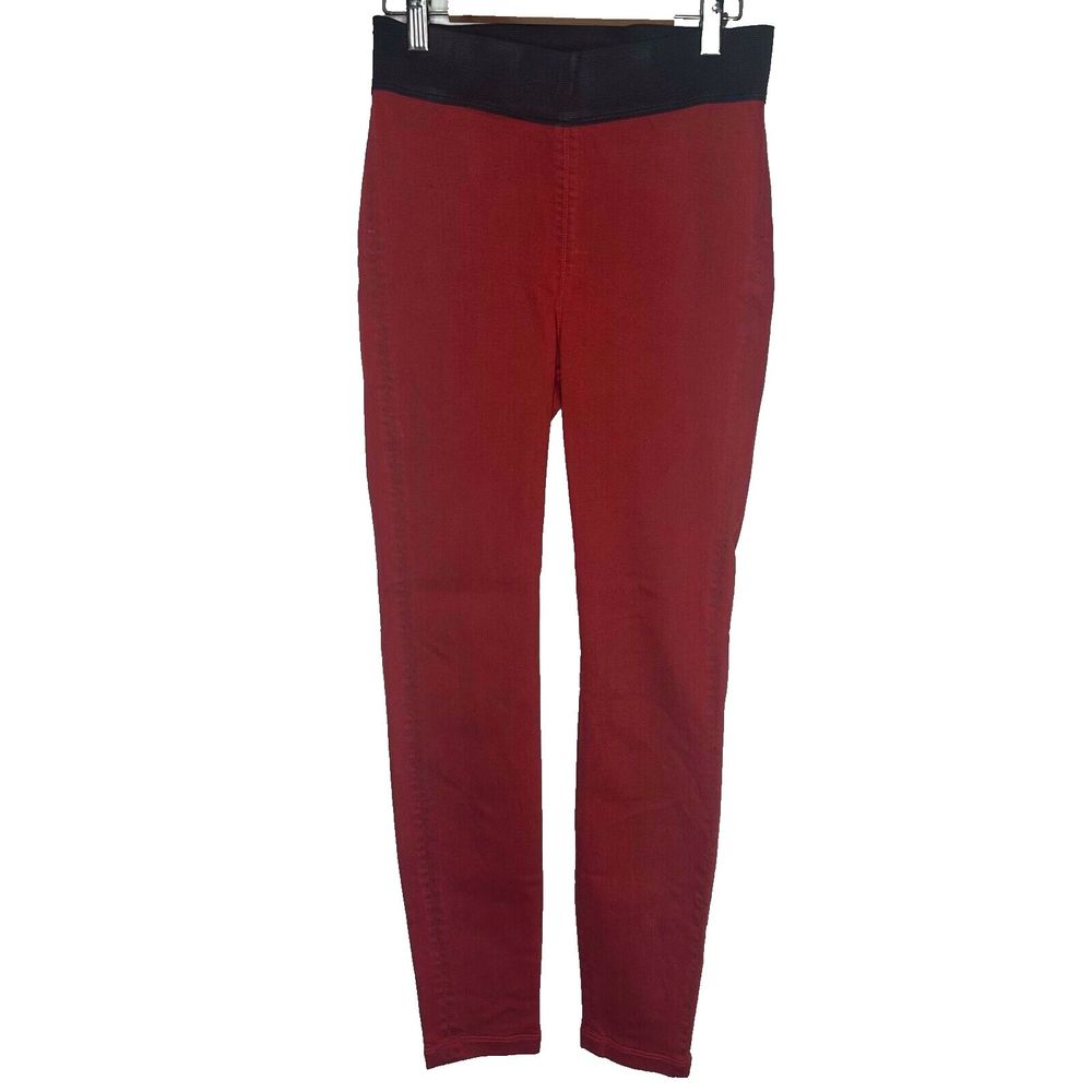 GOLDSIGN Women "SAMPLE" Jeggings Jem pull on Red leggings size 28 Elastic Waist